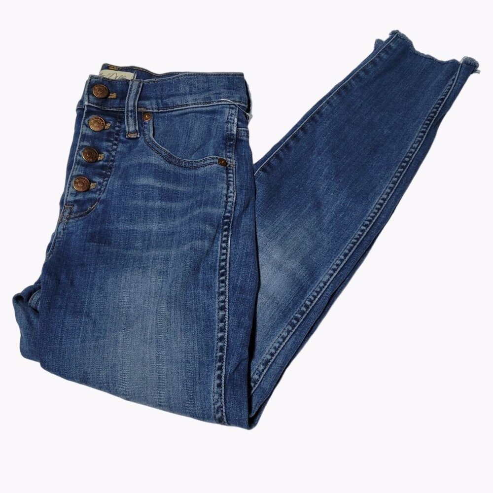 Madewell 10 inch High Rise Skinny Jeans Womens Size 25 Button Fly Denim Pants